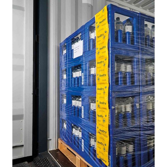 Gleichmäßige Verteilung auf Packstücken, der Ware oder an den Wänden