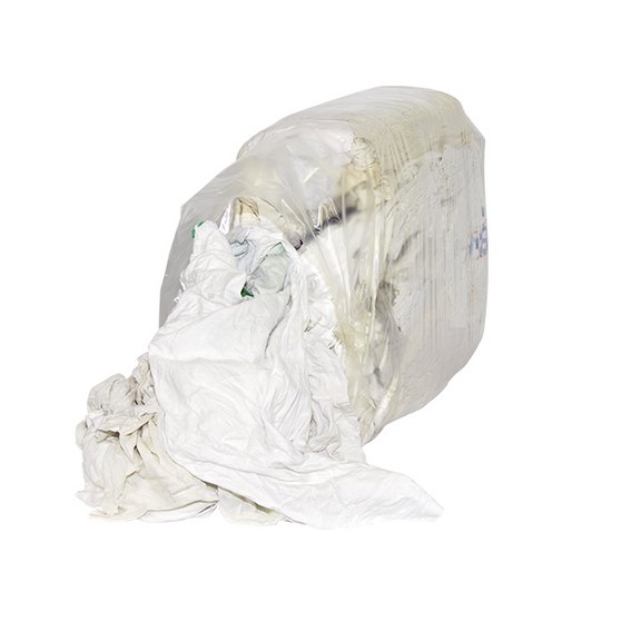 Trikot-Putzlappen in 10 kg Ballen, weiß