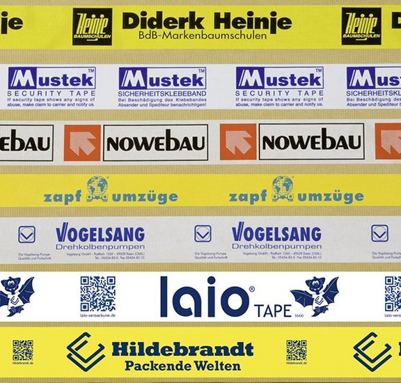 Beispiele: Bedrucktes Klebeband mit Ihrem Logo