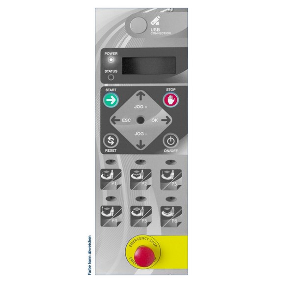 Bedienelement der A 100 / 300 Plus Flatline halbautomatische Stretchwickelmaschine
