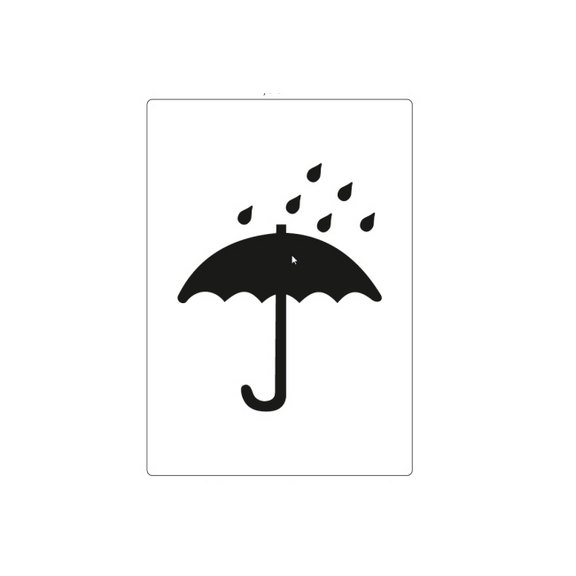 Haftetiketten, Symbol Regenschirm, Hinweis auf feuchtigkeitsempfindliche Produkte, weiß