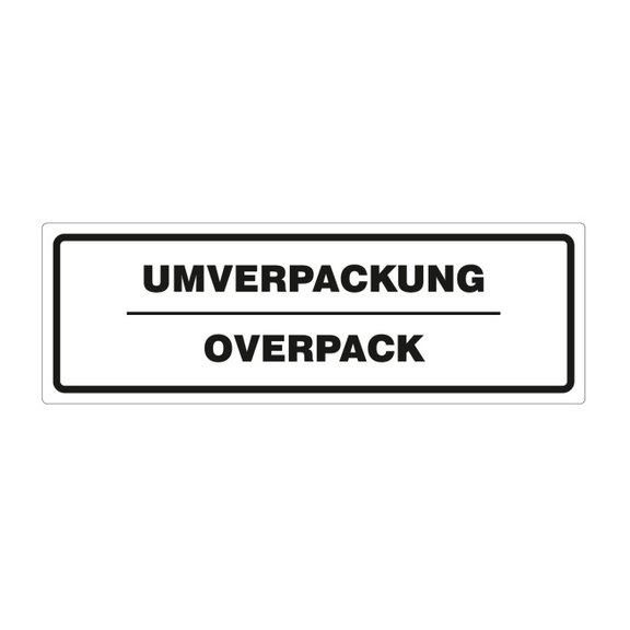 Haftetiketten "Umverpackung / Overpack", weiß