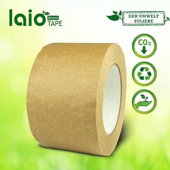 laio® GREEN TAPE 316 fadenverstärktes Papierselbstklebeband 75 mm x 50 lfm