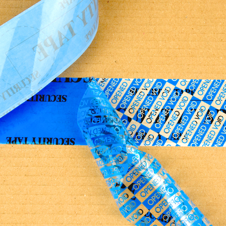 PET Sicherheitsklebeband, blau mit schwarzem Oberflächendruck